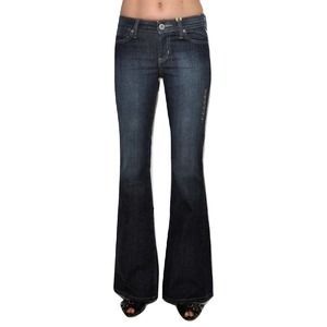 GUESS Flare Leg Jeans Slim Fit Mid Rise Stretch Denim Pants Dime Clean 26 Nwt